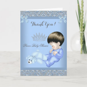 Tarjeta De Agradecimiento Gracias Principito Baby Shower Niño Azul