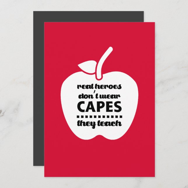 Tarjeta De Agradecimiento Gracias, Profesor. Cita docente | Apple (Anverso / Reverso)