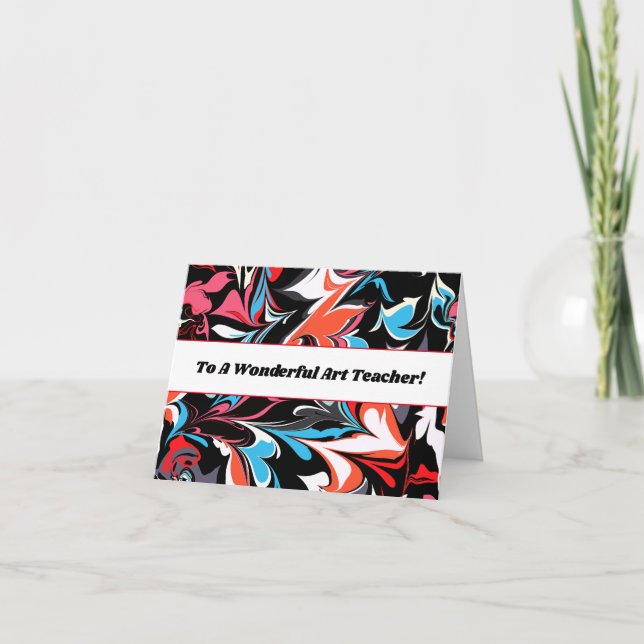 Tarjeta De Agradecimiento Gracias Profesor de Arte Resumen Arte (Anverso)