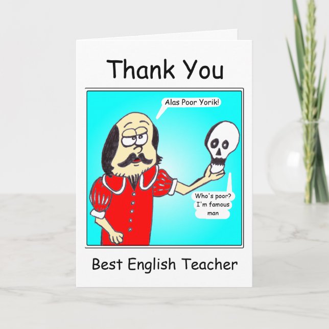Tarjeta De Agradecimiento Gracias - profesor de inglés (Anverso)