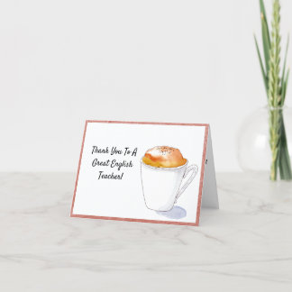 Tarjeta De Agradecimiento Gracias Profesor De Inglés Acuarela Cappuccino