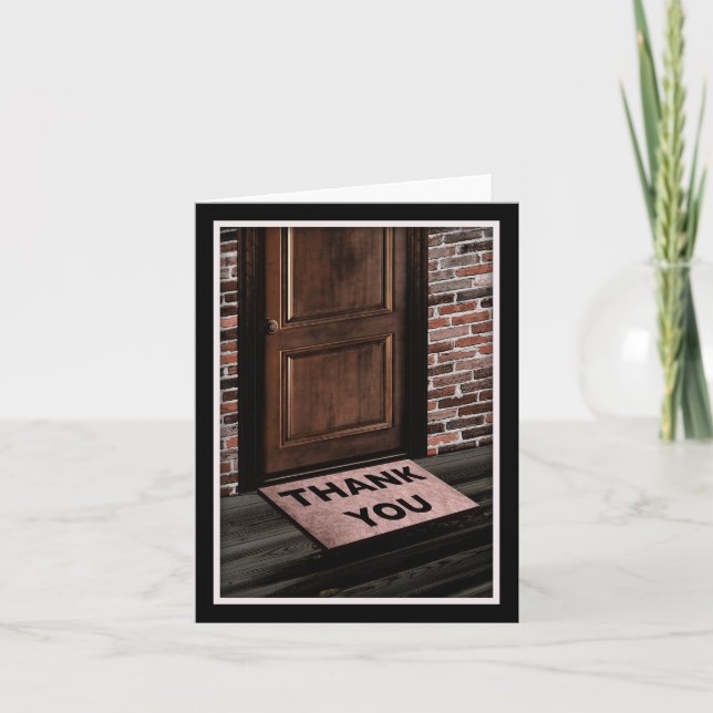 Tarjeta De Agradecimiento gracias puerta mat (Anverso)