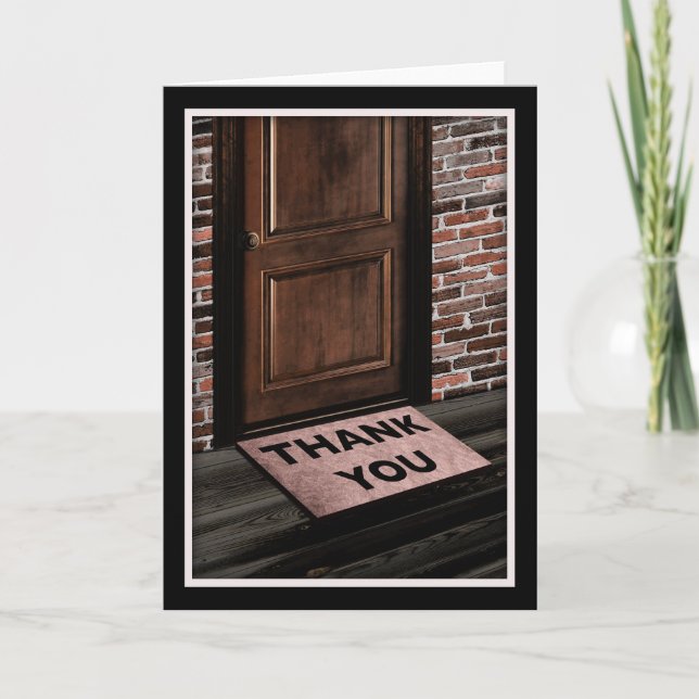 Tarjeta De Agradecimiento gracias puerta mat (Anverso)