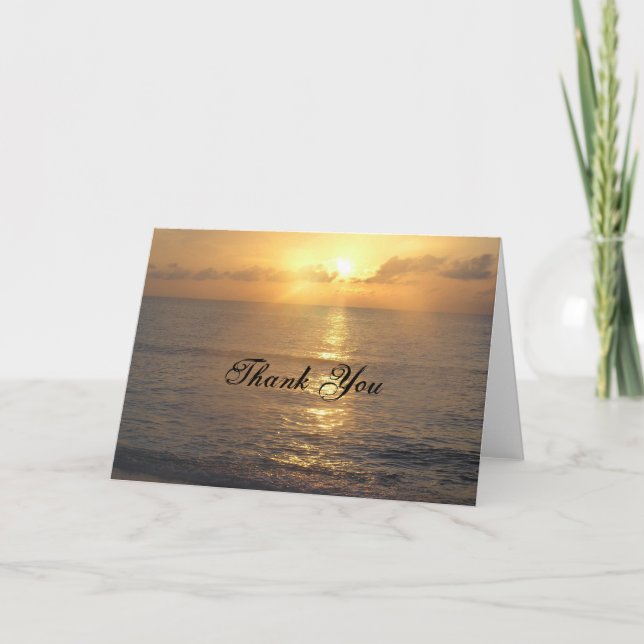 Tarjeta De Agradecimiento Gracias puesta del sol (Anverso)