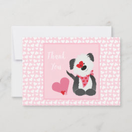 Tarjeta De Agradecimiento Gracias Puppy Heart Pattern Pink White
