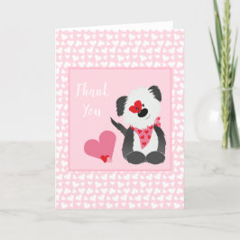Tarjeta De Agradecimiento Gracias Puppy Heart Pattern Pink White