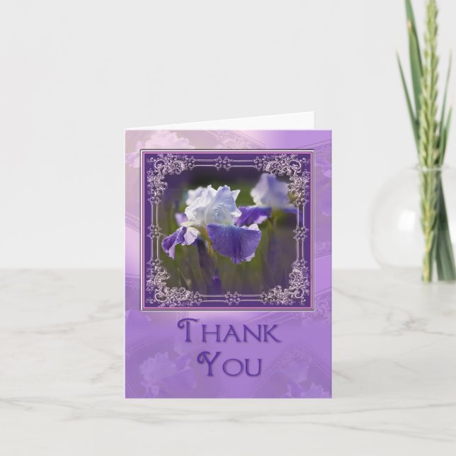 Tarjeta De Agradecimiento Gracias - Purple Iris (Anverso)