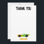 Tarjeta De Agradecimiento Gracias Racecar Birthday Party Kids Cars<br><div class="desc">Gracias,  Racecar Birthday Party Kids Cars Gracias tarjeta.</div>