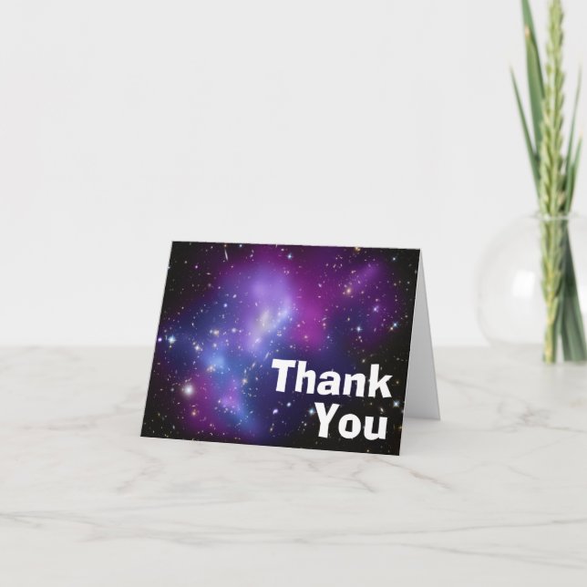 Tarjeta De Agradecimiento Gracias racimo púrpura de la galaxia (Anverso)