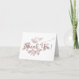 Tarjeta De Agradecimiento ¡Gracias! Ramo de Verdor Rosa Polvoriento