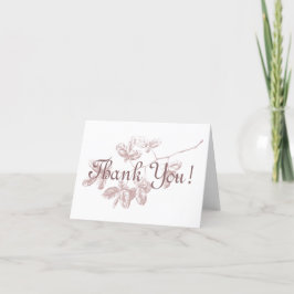 Tarjeta De Agradecimiento ¡Gracias! Ramo de Verdor Rosa Polvoriento