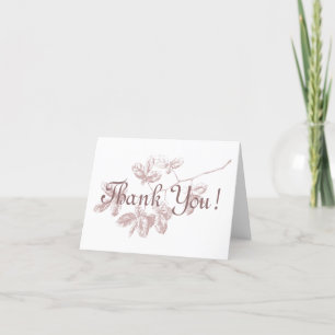 Tarjeta De Agradecimiento ¡Gracias! Ramo de Verdor Rosa Polvoriento