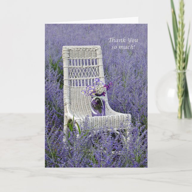 Tarjeta De Agradecimiento Gracias ramo púrpura (Anverso)