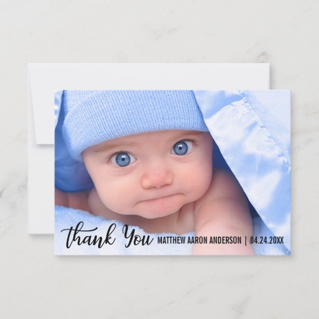 Tarjeta De Agradecimiento Gracias recién nacido moderno (Anverso)