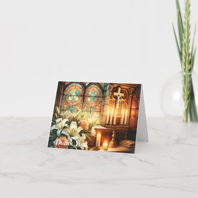 Tarjeta De Agradecimiento Gracias Religioso (Anverso)