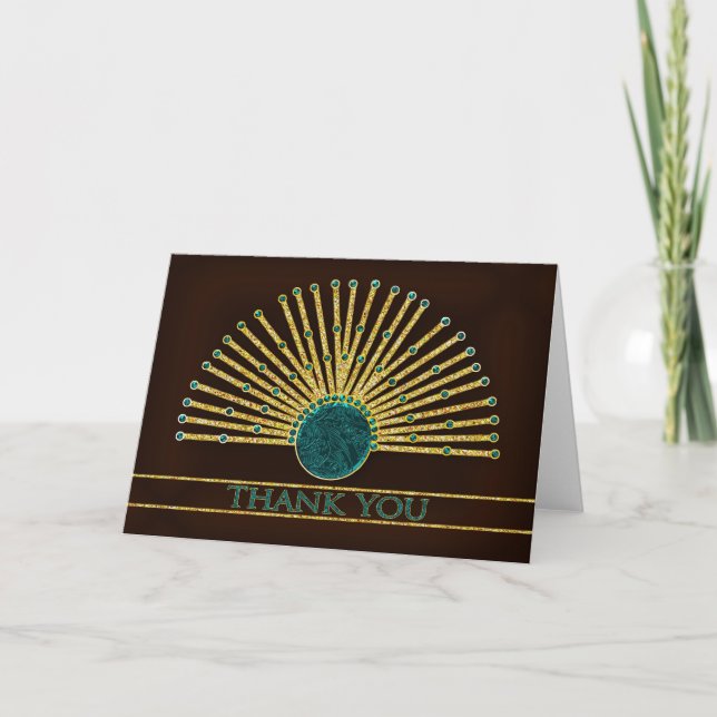 Tarjeta De Agradecimiento Gracias - Resumen de Ornate Diseño de fans nativos (Anverso)