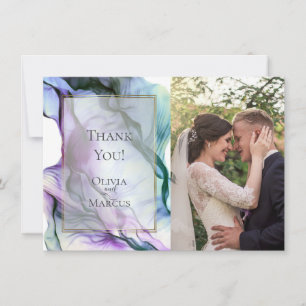 Tarjeta De Agradecimiento GRACIAS   Resumen del FOTO FRAME Pluma Profunda Pú