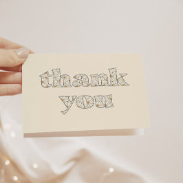 Tarjeta De Agradecimiento Gracias Retro Boho Daisy Baby Shower