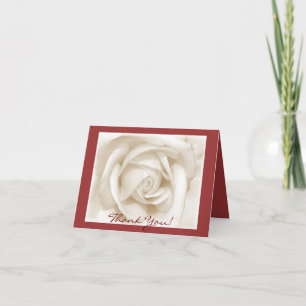Tarjeta De Agradecimiento Gracias! Rosa blanca (rojo)