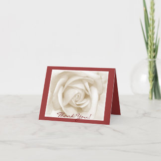 Tarjeta De Agradecimiento Gracias! Rosa blanca (rojo)