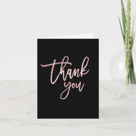 Tarjeta De Agradecimiento GRACIAS Rosa Dorado Rosa Moderno Script Foil Chic