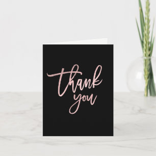 Tarjeta De Agradecimiento GRACIAS Rosa Dorado Rosa Moderno Script Foil Chic