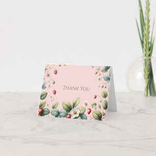 Tarjeta De Agradecimiento Gracias Rosa Elegante Fresa Gracias Cartas