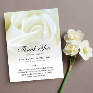 Tarjeta De Agradecimiento Gracias Rosa Floral Funeral Fotografía Lastima