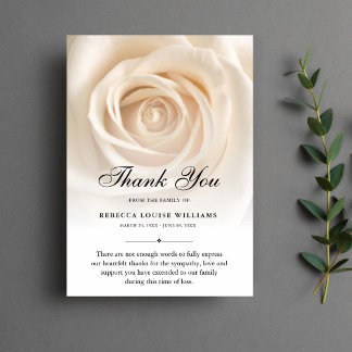 Tarjeta De Agradecimiento Gracias Rosa Floral Funeral Fotografía Lastima
