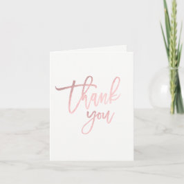 Tarjeta De Agradecimiento GRACIAS Rosa Oro Rosa Moderno Script Chic