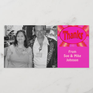 Tarjeta De Agradecimiento gracias rosadas