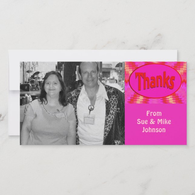 Tarjeta De Agradecimiento gracias rosadas (Anverso)