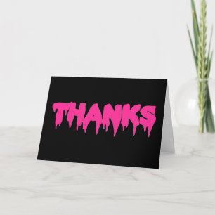 Tarjeta De Agradecimiento "GRACIAS" rosados calientes en letra de goteo - ta