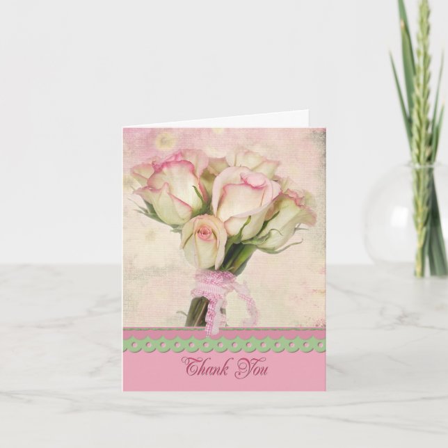 Tarjeta De Agradecimiento Gracias Rose Bouquet (Anverso)