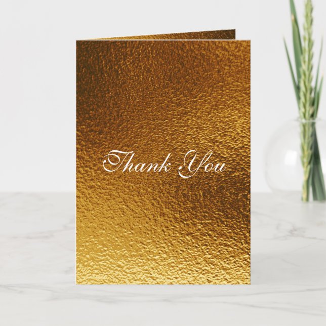 Tarjeta De Agradecimiento Gracias Royal White Golden Mettaliny (Anverso)