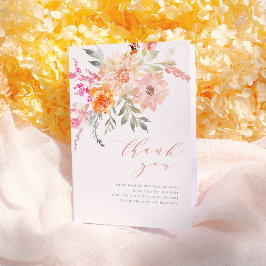 Tarjeta De Agradecimiento Gracias | Rubor y Verde azulada Spring Floral Baby