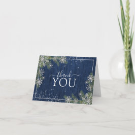 Tarjeta De Agradecimiento Gracias Rustic Blue Silver Winood