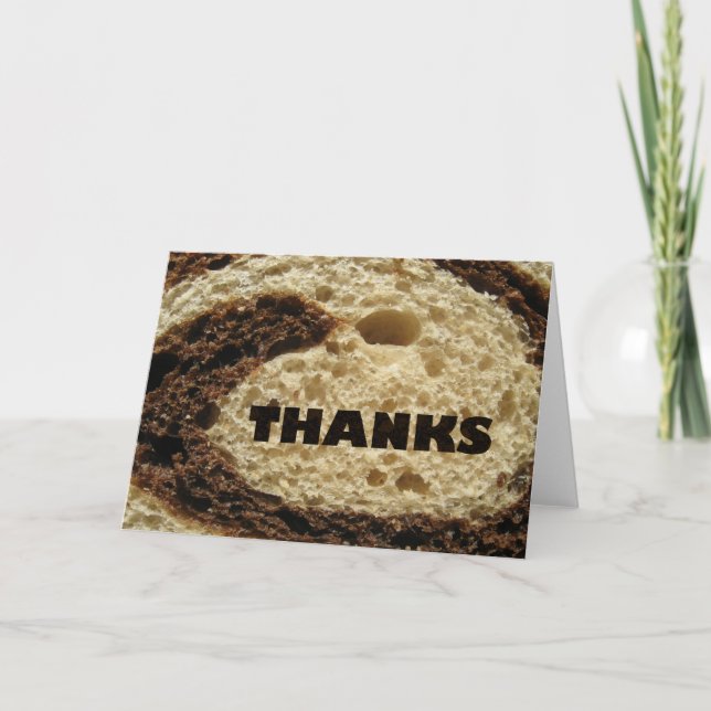 Tarjeta De Agradecimiento Gracias Rye Bread Design (Anverso)