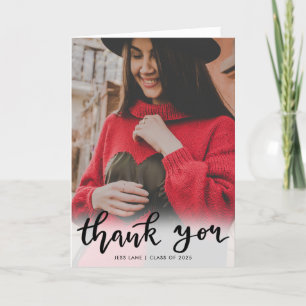 Tarjeta De Agradecimiento Gracias Script Graduado Foto