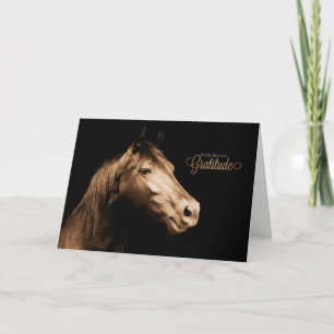 Tarjeta De Agradecimiento Gracias Sepia Occidental Toned Horse Blank
