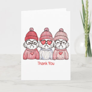 Tarjeta De Agradecimiento Gracias Shih Tzu del Día de San Valentín