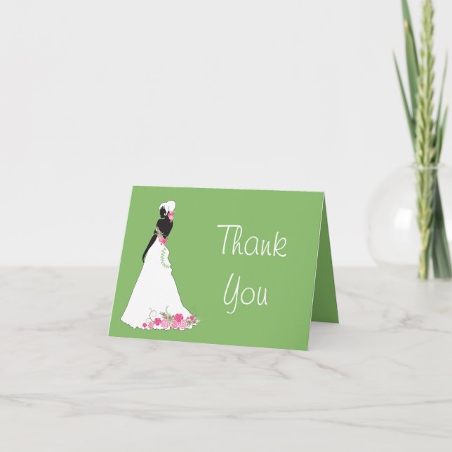 Tarjeta De Agradecimiento Gracias, Silhouette Bride (Anverso)