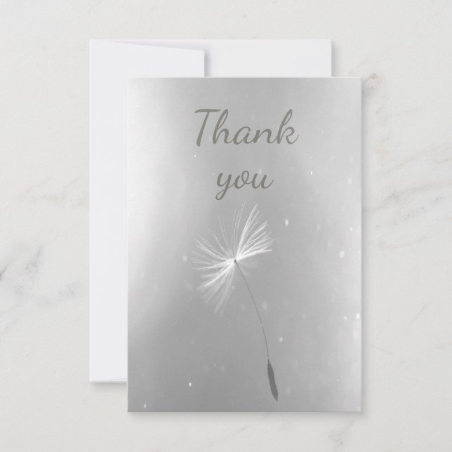 Tarjeta De Agradecimiento Gracias Simple Classic Dandelion Seed (Anverso)