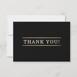 Tarjeta De Agradecimiento GRACIAS simple y moderno detalle de oro blanco neg