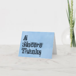 Tarjeta De Agradecimiento Gracias Sincero Azul