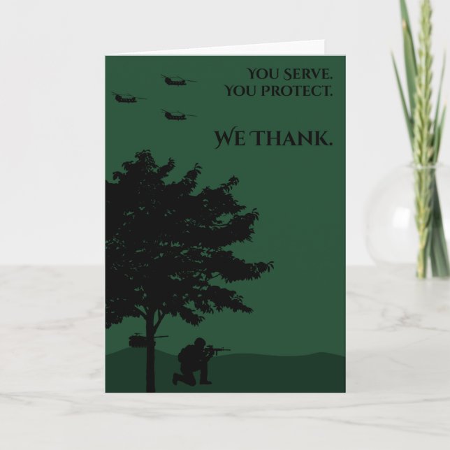 Tarjeta De Agradecimiento Gracias, Soldado (Anverso)