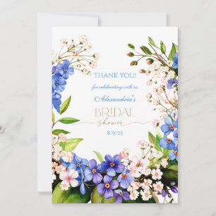 Tarjeta De Agradecimiento Gracias Something Blue: Baby’s Breath & Flax