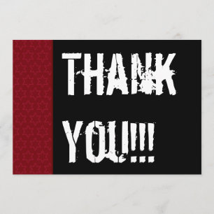 Tarjeta De Agradecimiento Gracias sorprender el blanco negro rojo W1978 del