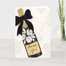 Gracias Sparkling Wine Bottle Black Bow