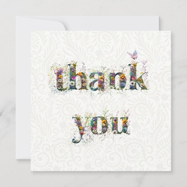 Tarjeta De Agradecimiento Gracias Spray of Wildflowers (Anverso)